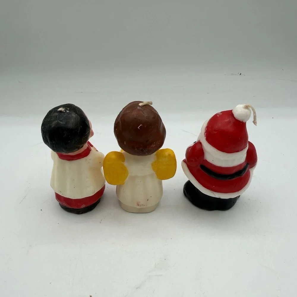 Lot of 3 Vintage Christmas Candles Santa Choir Boys‎ Unburned